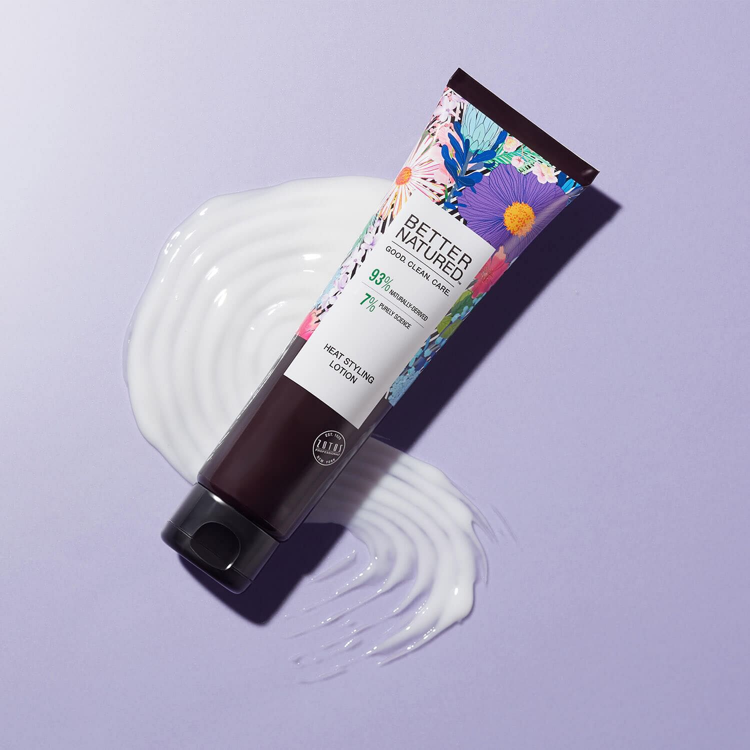 Better Natured hair color on a soft lavender background